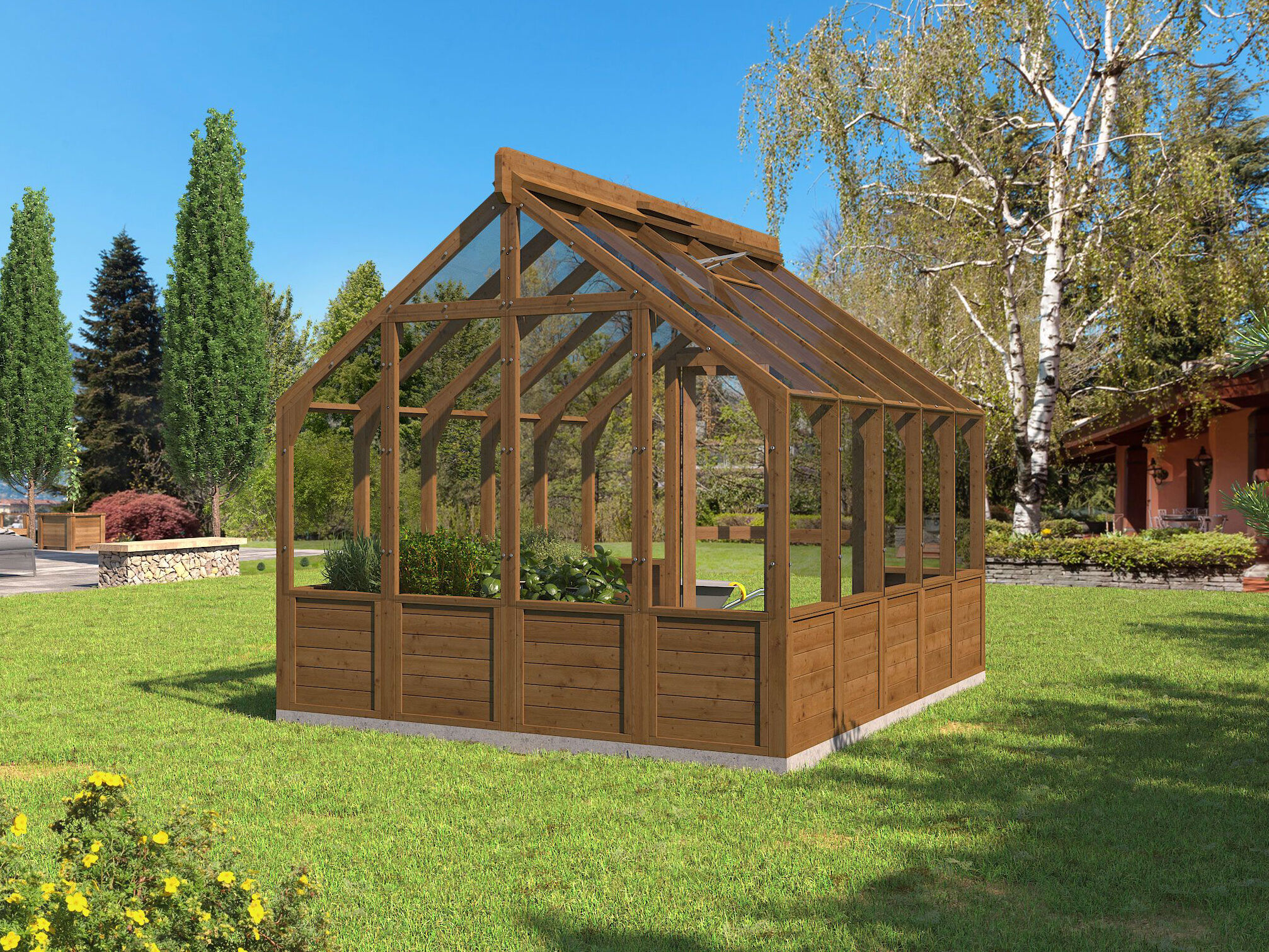 Lähe Premium Gewächshaus Modell Greenline Nr. 7 /| Rabatt: 26%|4x3m