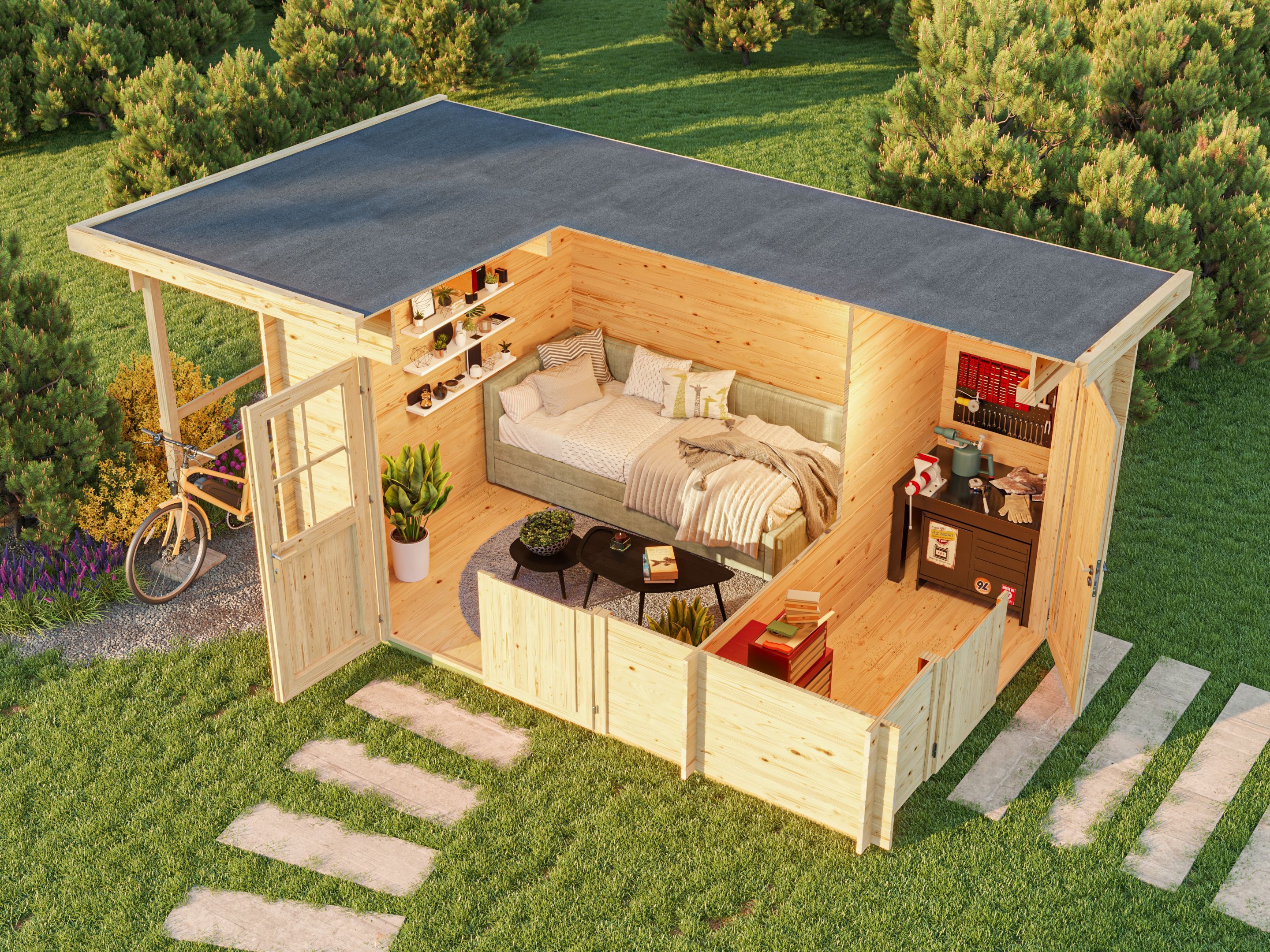 Fjordholz Pultdach Gartenhaus Modell Ezra 3K