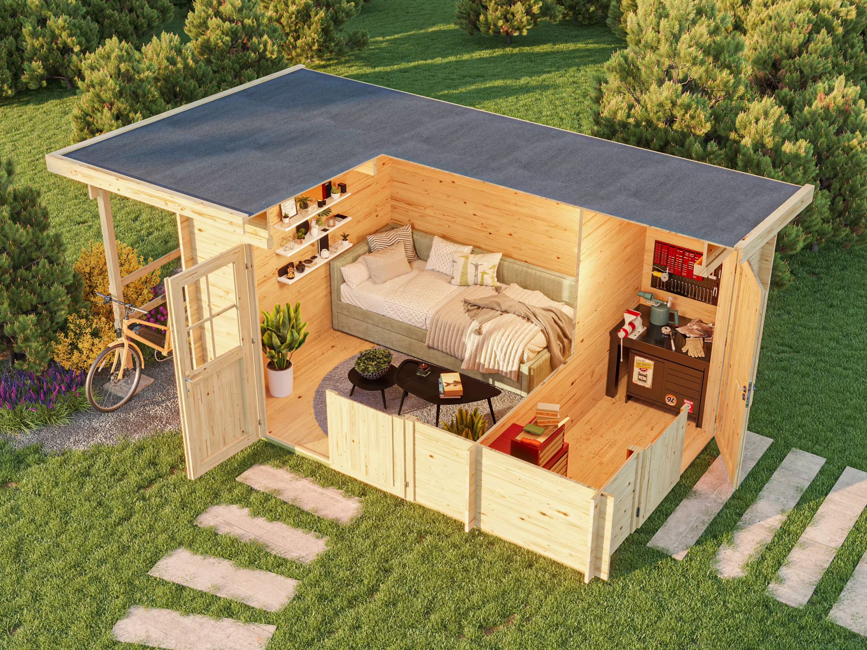 Fjordholz Pultdach Gartenhaus Modell Ezra 3K| Rabatt: 26%|6x4m