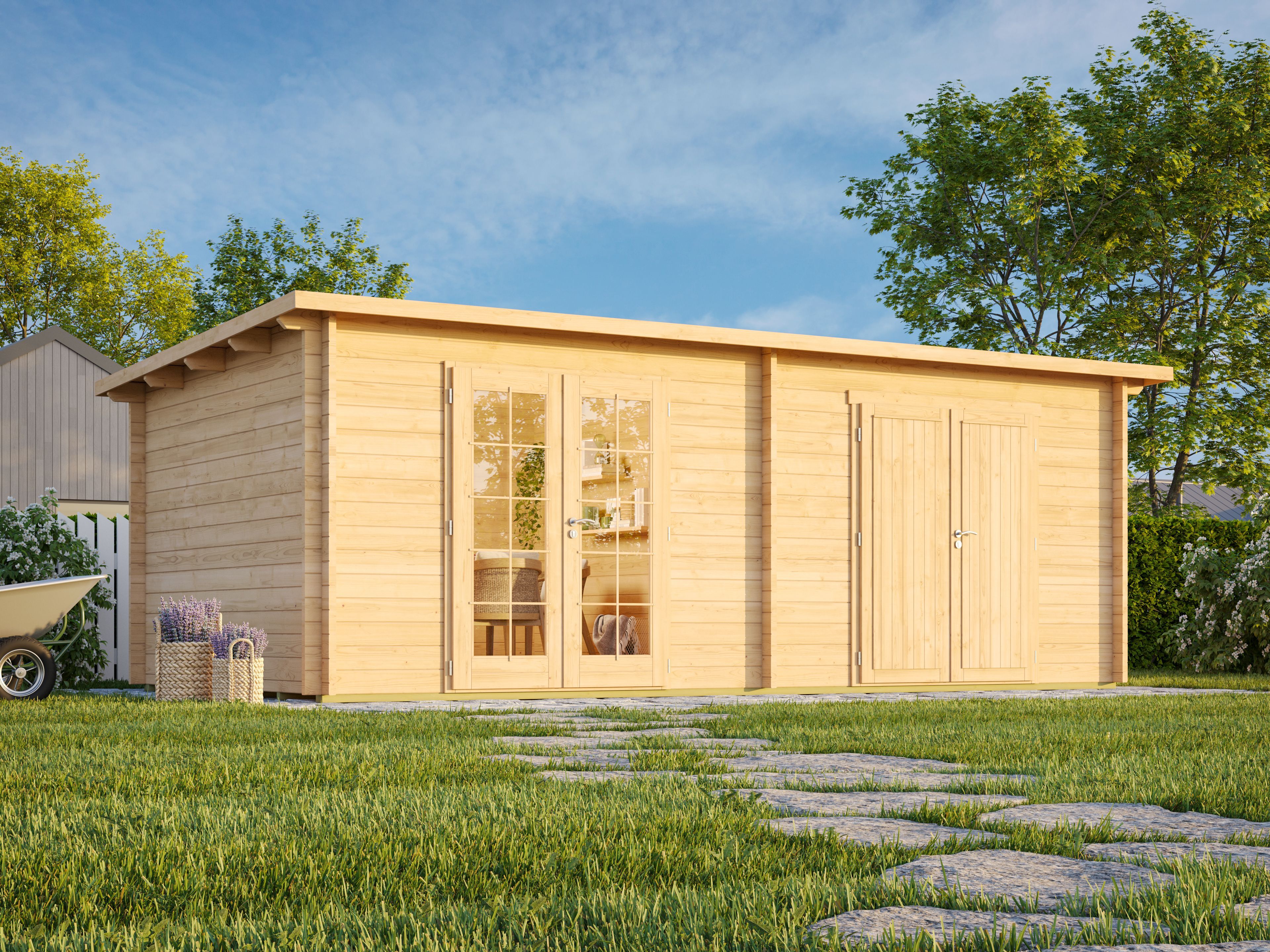 Fjordholz Pultdach Gartenhaus Modell Ezra 6P