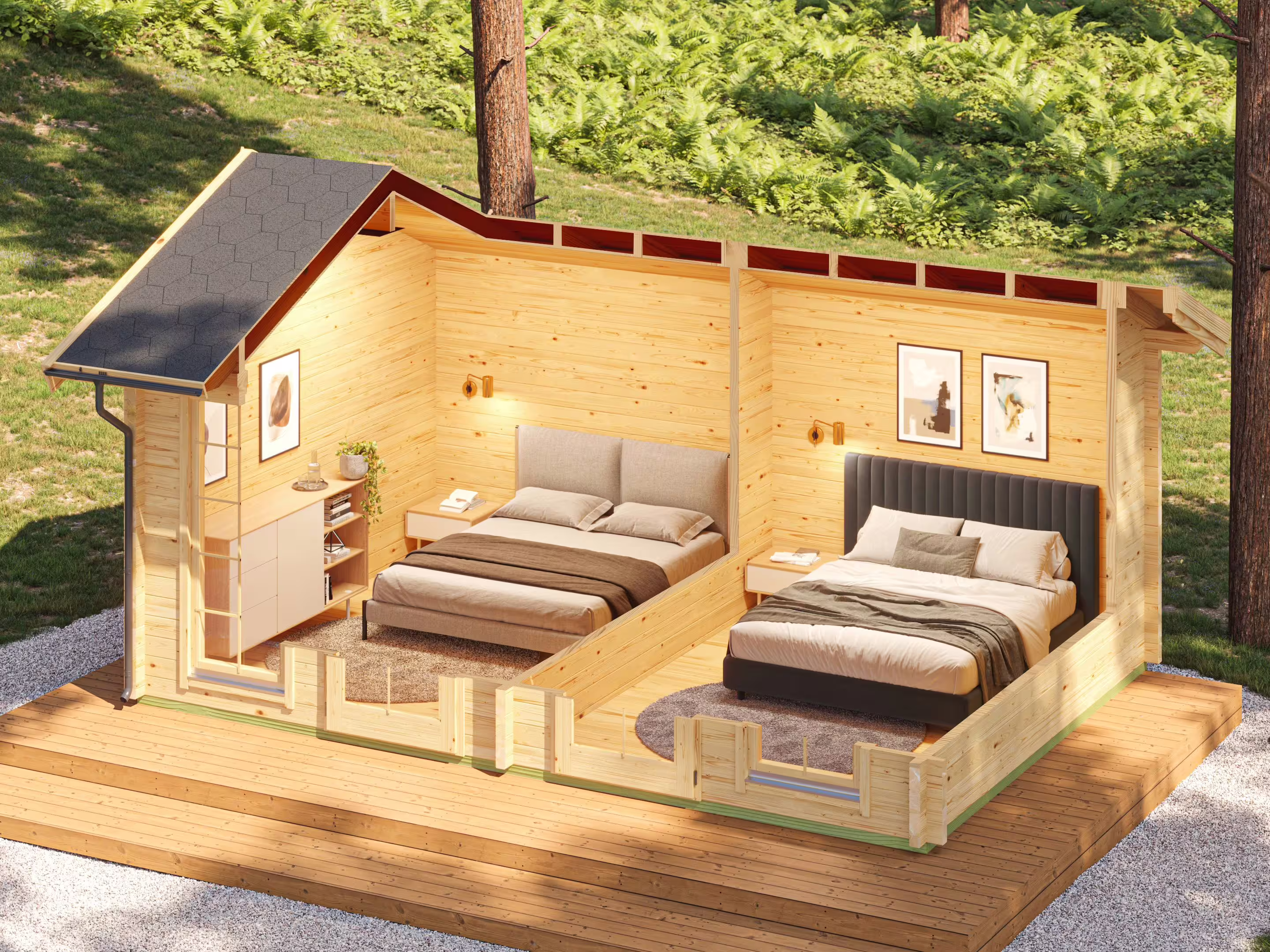 Fjordholz Satteldach Gartenhaus Modell Antti 70| Rabatt: 26%|6x4m