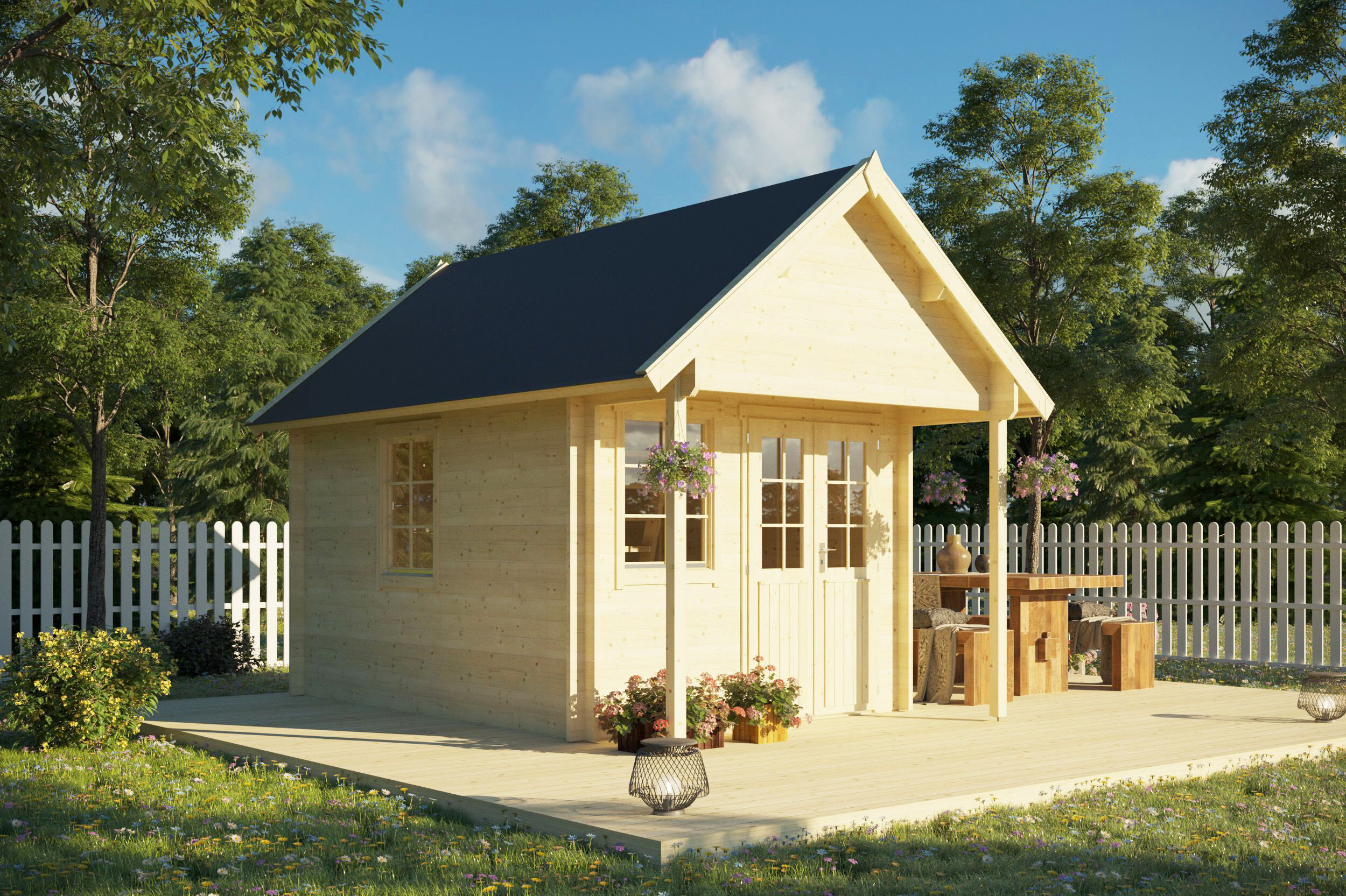 Satteldach Gartenhaus Modell Boden-2| Rabatt: 26%|4x3m