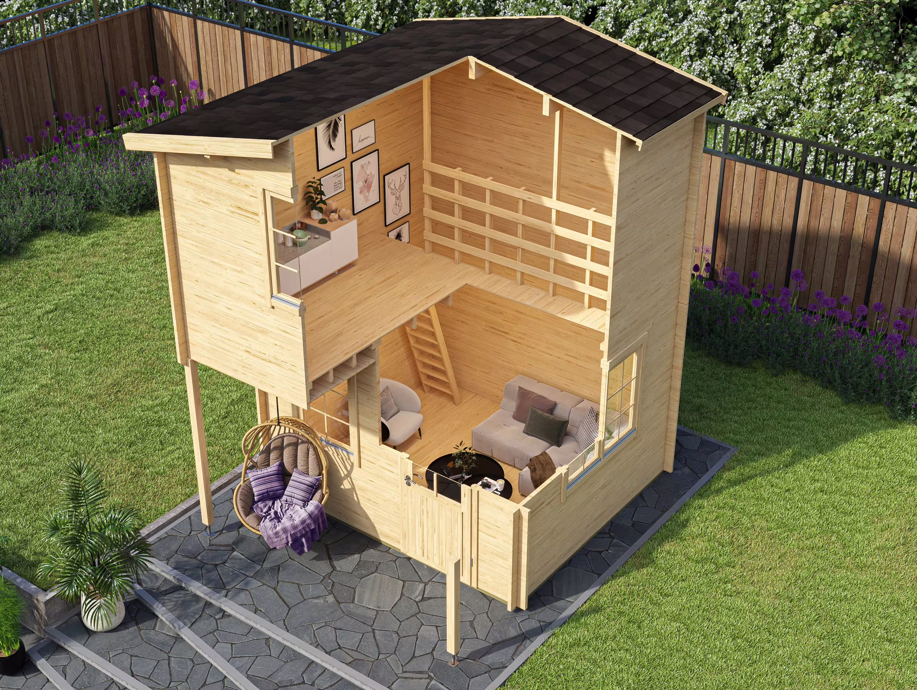 Fjordholz Satteldach Gartenhaus Modell Pixie 44| Rabatt: 26%|4x3m