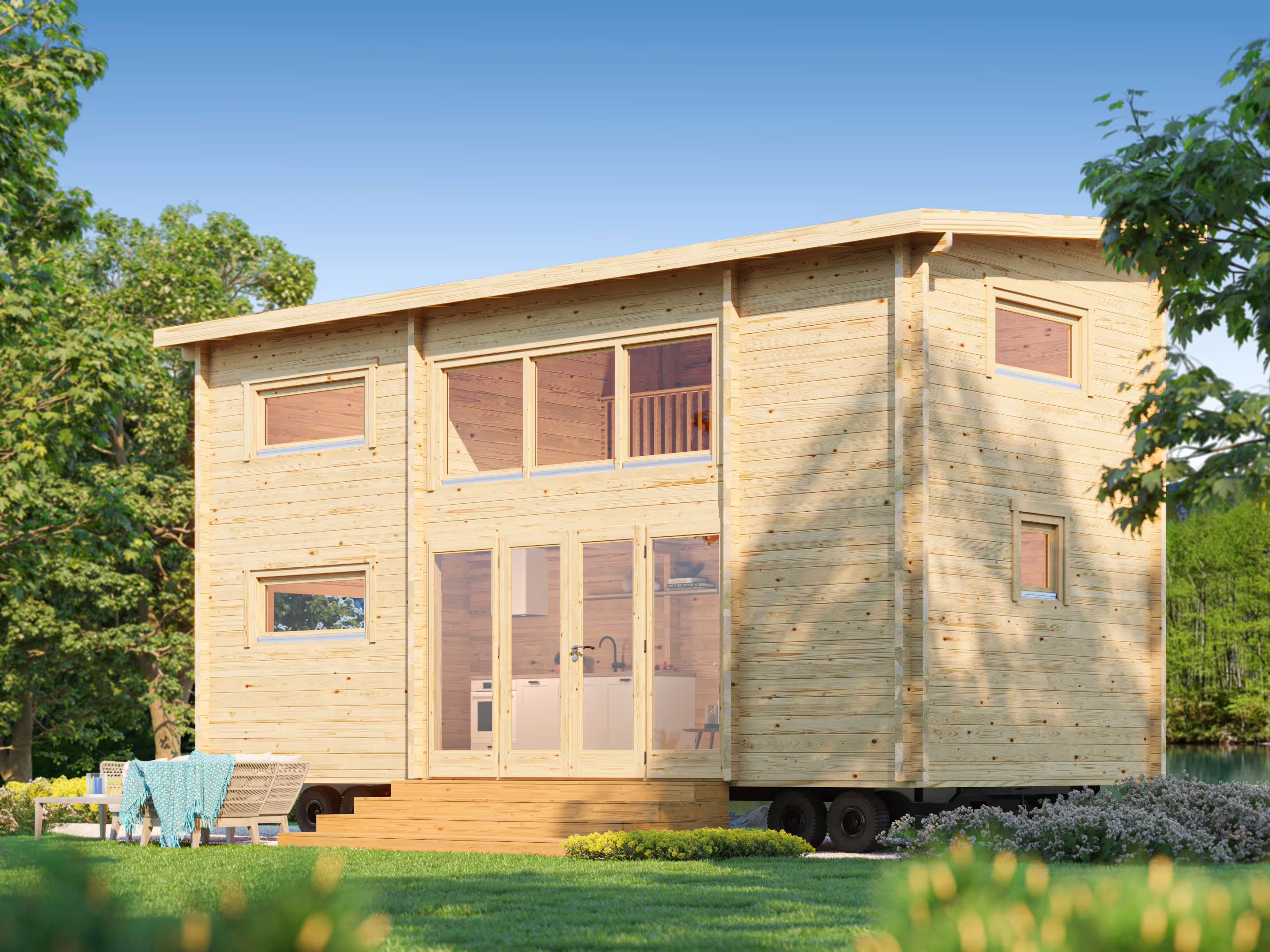 Fjordholz Tiny Gartenhaus Modell Dream Big 70 A| Rabatt: 26%|8x4m