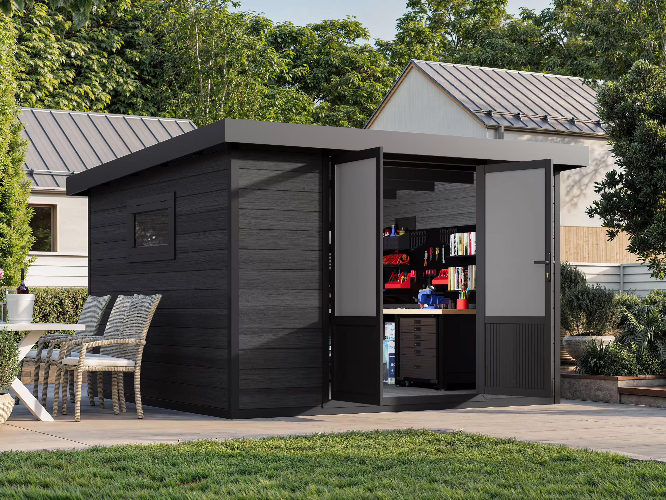 WPC Gartenhaus Modell Style DeLuxe 8,4 m²| Rabatt: 26%|3x3m