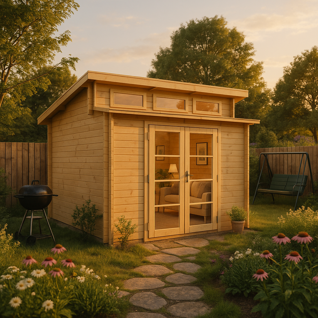 Fjordholz Pultdach Gartenhaus Modell Aktiva-28 B Fjordholz Pultdach Gartenhaus Modell Aktiva-28 B