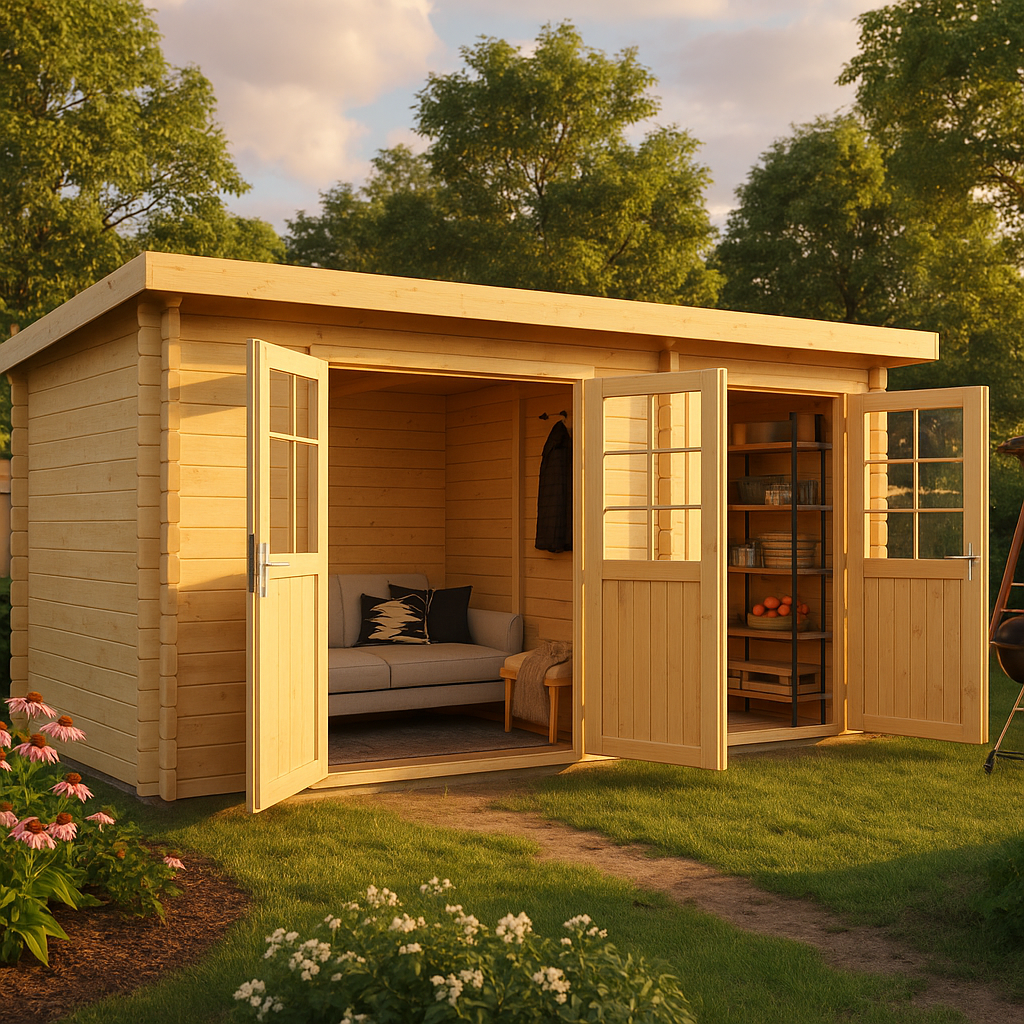 Fjordholz Pultdach Gartenhaus Modell Ezra 2H