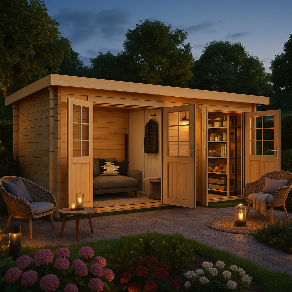 4x3m Fjordholz Pultdach Gartenhaus Modell Ezra 2H, Kief| Rabatt: 26%