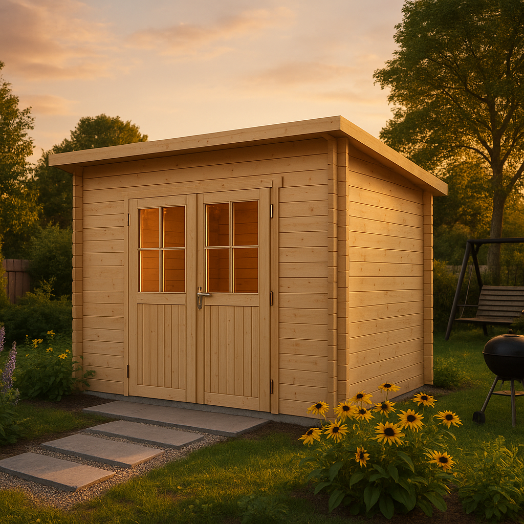 Fjordholz Pultdach Gartenhaus Modell Ezra 3D