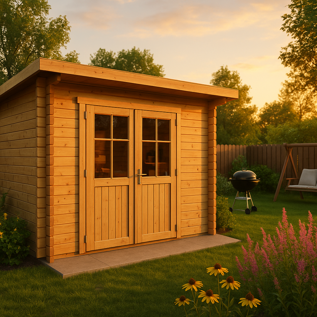 Fjordholz Pultdach Gartenhaus Modell Ezra 4D