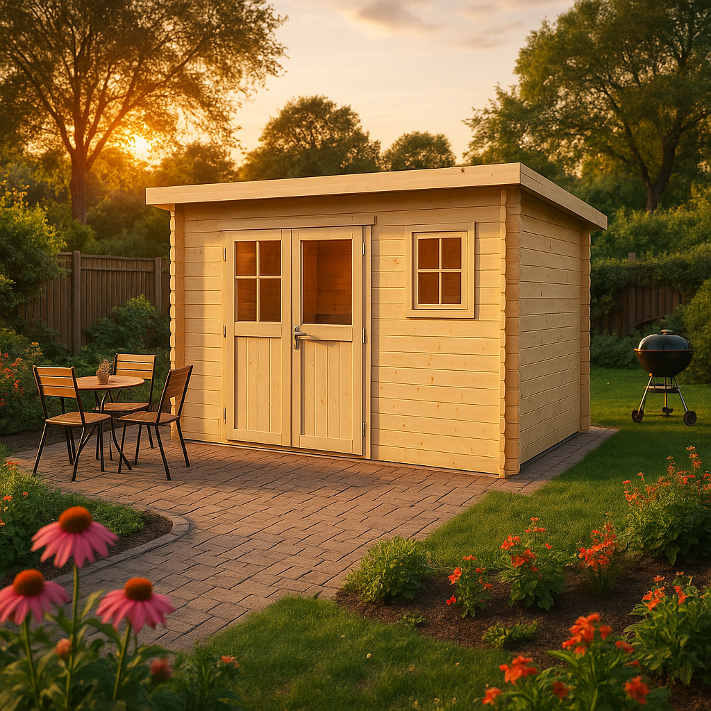 Fjordholz Pultdach Gartenhaus Modell Ezra 4F