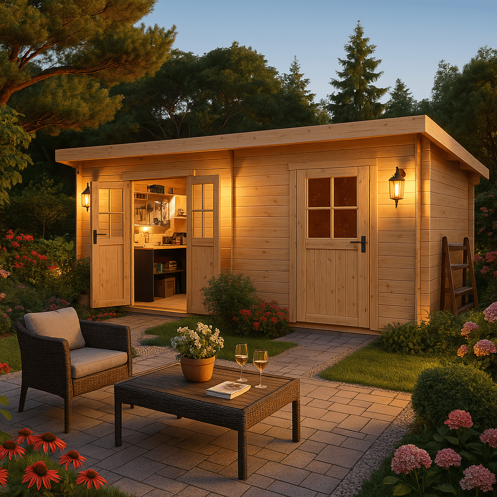 Fjordholz Pultdach Gartenhaus Modell Ezra 5H| Rabatt: 26%|5x5m