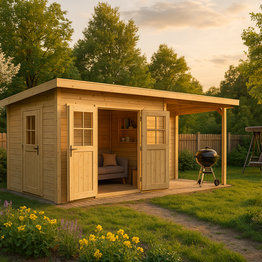 Fjordholz Pultdach Gartenhaus Modell Ezra 5I Fjordholz Pultdach Gartenhaus Modell Ezra 5I