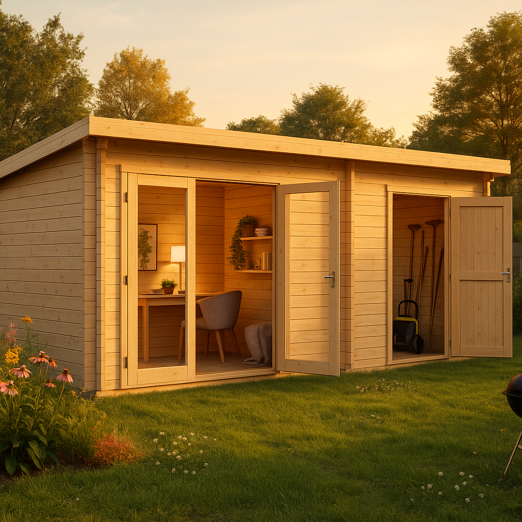 Fjordholz Pultdach Gartenhaus Modell Ezra 6P Fjordholz Pultdach Gartenhaus Modell Ezra 6P