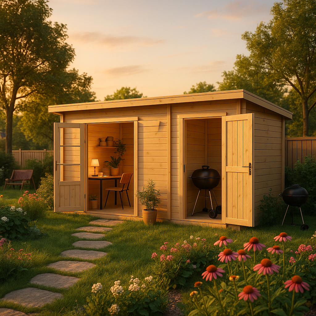 Fjordholz Pultdach Gartenhaus Modell Ezra 6P