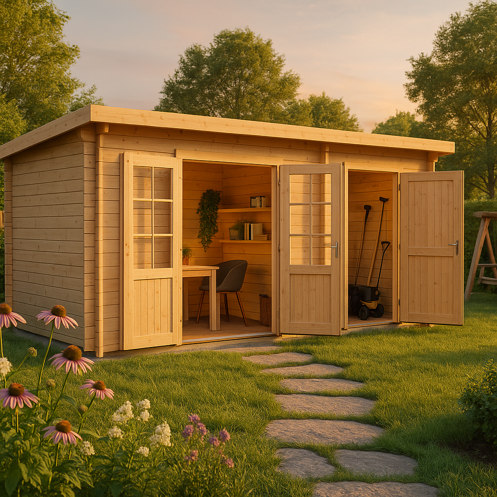 Fjordholz Pultdach Gartenhaus Modell Ezra 6P Fjordholz Pultdach Gartenhaus Modell Ezra 6P