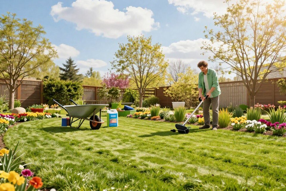 Rasenpflege im Frühjahr Reihenfolge: Schritt für Schritt