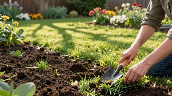 Rasenschnitt in Erde einarbeiten: Anleitung