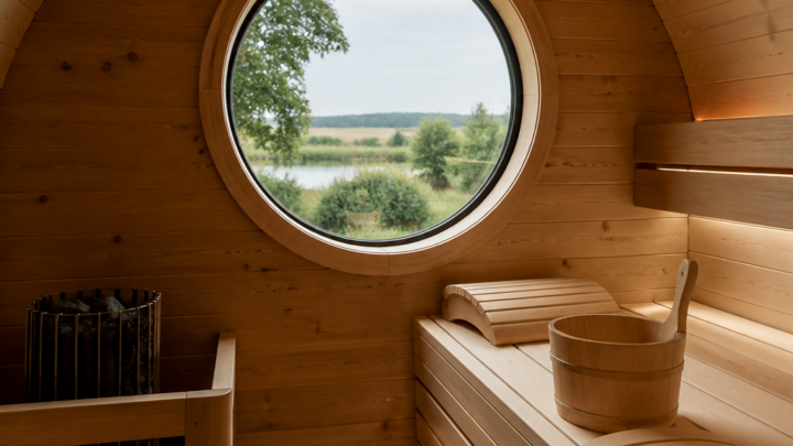 Rundfenster in Gartensaunen: Licht, Sichtschutz und Dichtung
