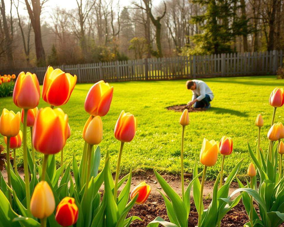 saisonale tulpenpflege
