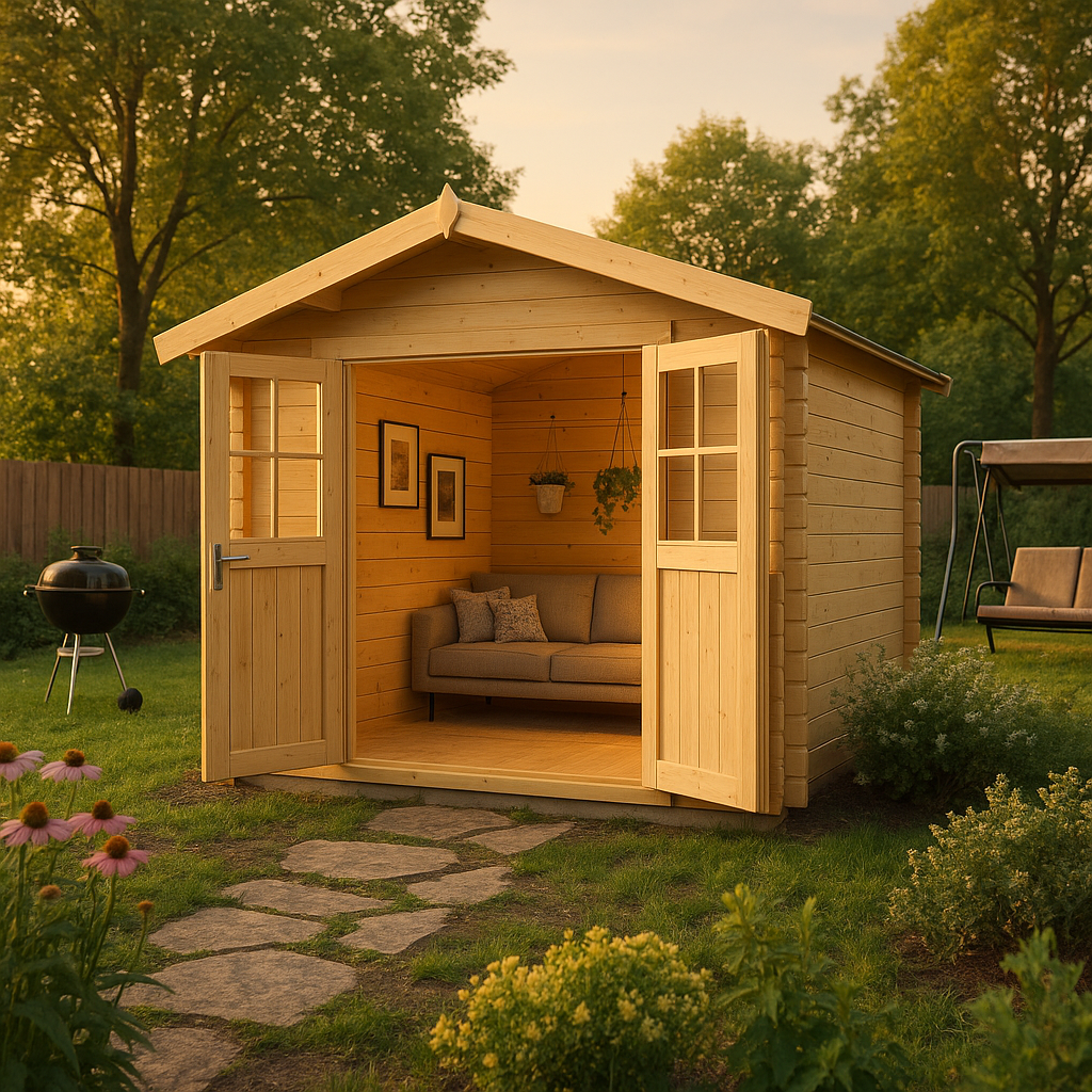 Fjordholz Satteldach Gartenhaus Modell Eliza 3D