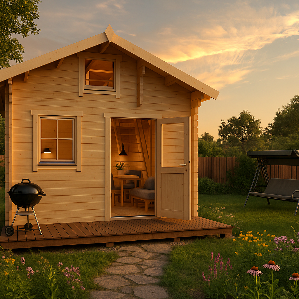 Fjordholz Satteldach Gartenhaus Modell Sönke 44 B