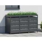 StarLine 3er Mülltonnenbox Stabilo mit Pflanzdach| Rabatt: 26%|2x1m