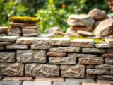 steine für mauerbau im garten