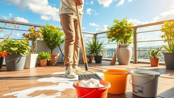 Terrasse reinigen ohne Hochdruckreiniger: Anleitung