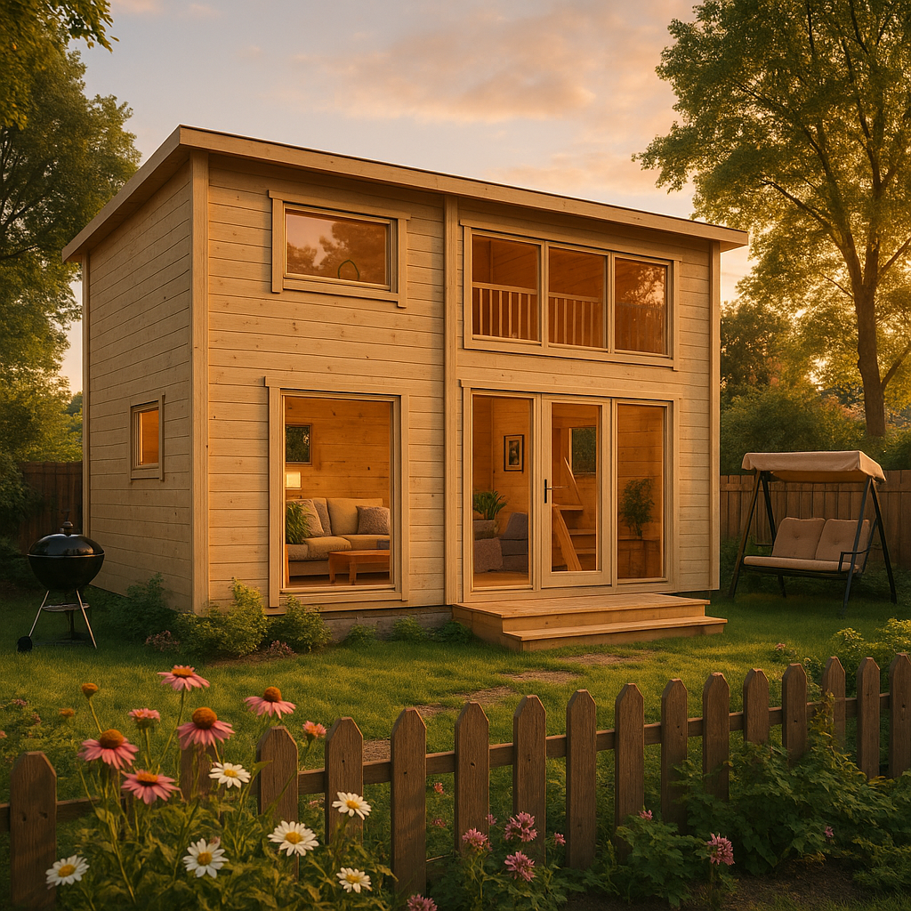 Fjordholz Tiny Gartenhaus Modell Dream Big 70 A| Rabatt: 26%|8x4m