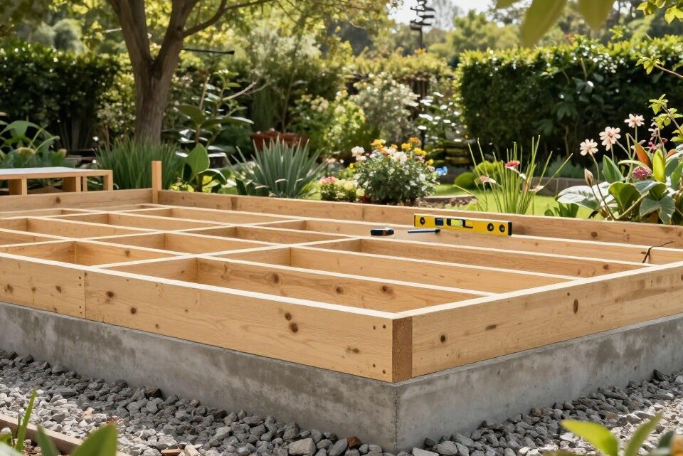 Unterkonstruktion für Gartenhaus