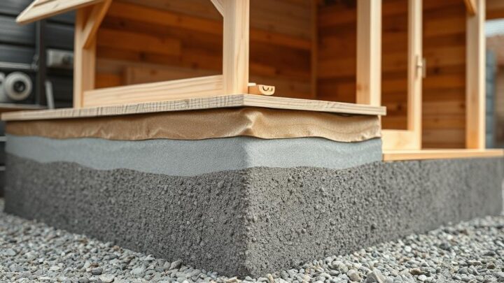 Was kommt zwischen Fundament und Gartenhaus?