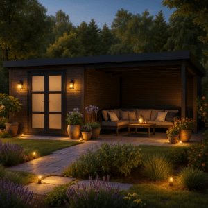 6x3m WPC Gartenhaus mit Lounge Modell FineLine 16,90 m²| Rabatt: 26%
