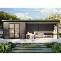 WPC Gartenhaus mit Terrasse Modell Lounge XL| Rabatt: 26%|6x3m